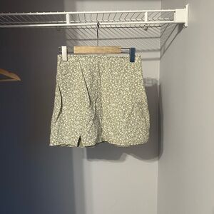 Hollister Green and White Mini Skirt